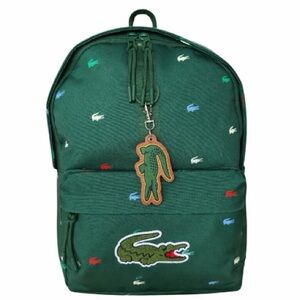 Lacoste Backpack Green Multi Color Alligator Laptop Men Women Kids Preppy Bag